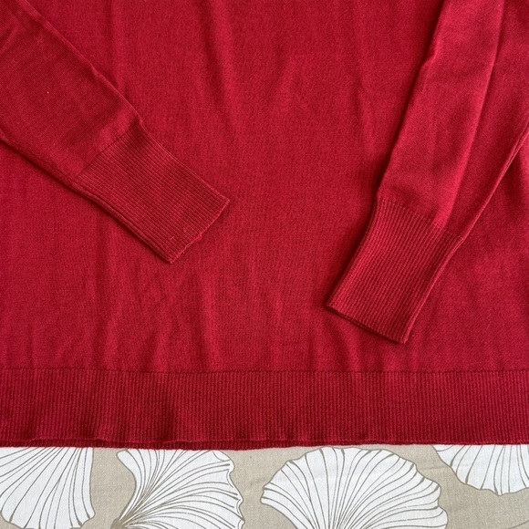 J. Crew Merino Wool Turtleneck Sweater with Side Slits Cherry Red XS - Picture 2 of 8